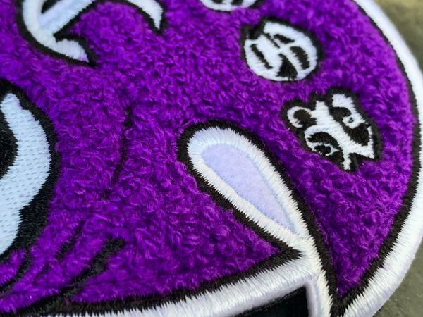 Skele-WU Chenille Patch: Purple/White (GITD) + FREE matching BLEM patch!