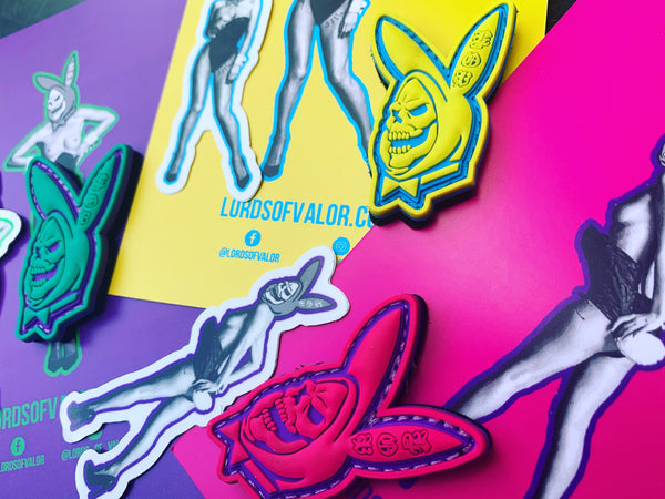 Skelboy Yellow/Baby Blue 3D Ranger Eye PVC patch
