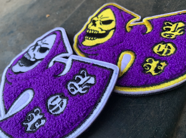Skele-WU Chenille Patch: Purple/White (GITD) + FREE matching BLEM patch!