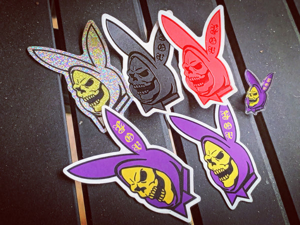 Skelboy SWAG pack!! 4 stickers, 1 magnet and 1 1” acrylic pin!