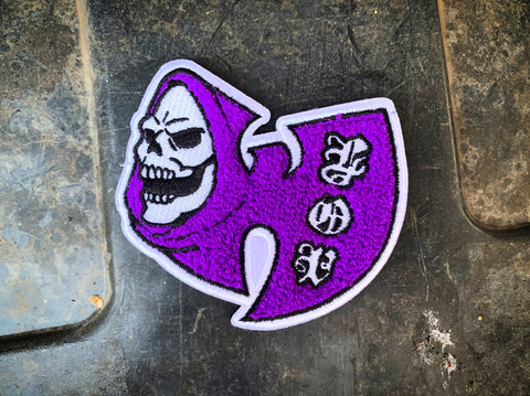 Skele-WU Chenille Patch: Purple/White (GITD) + FREE matching BLEM patch!