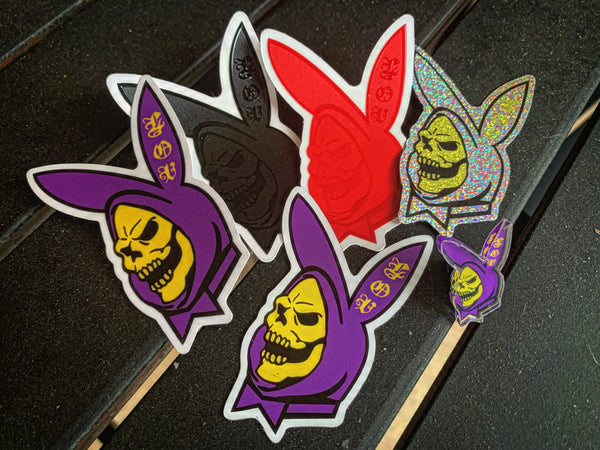 Skelboy SWAG pack!! 4 stickers, 1 magnet and 1 1” acrylic pin!