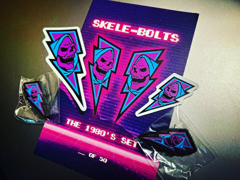 SkeleBolts The 1980’s Set + Sticker & Magnet