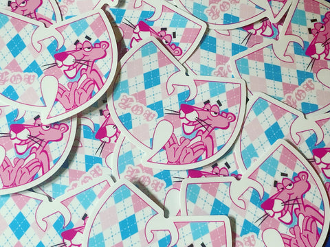 Pink WUssy vinyl stickers